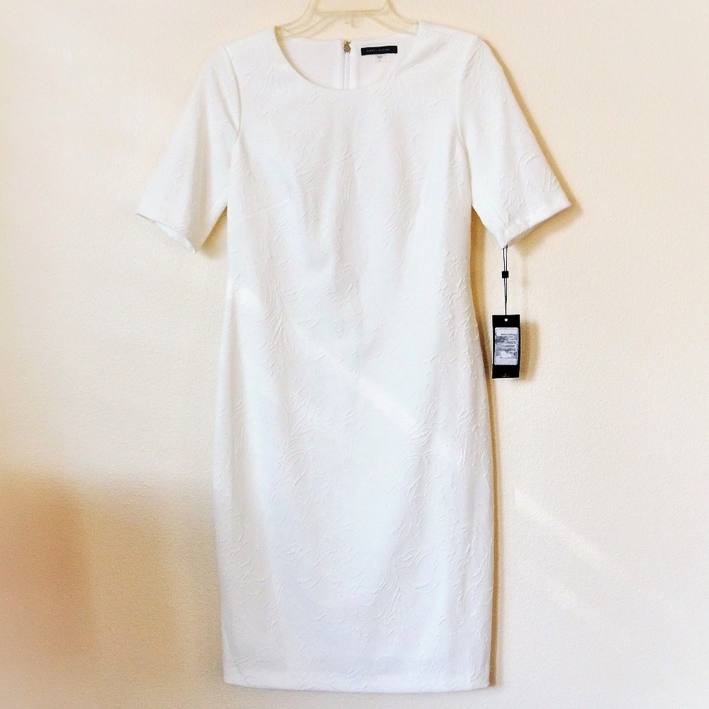 NWT Tommy Hilfiger Floral-Textured Ivory Dress